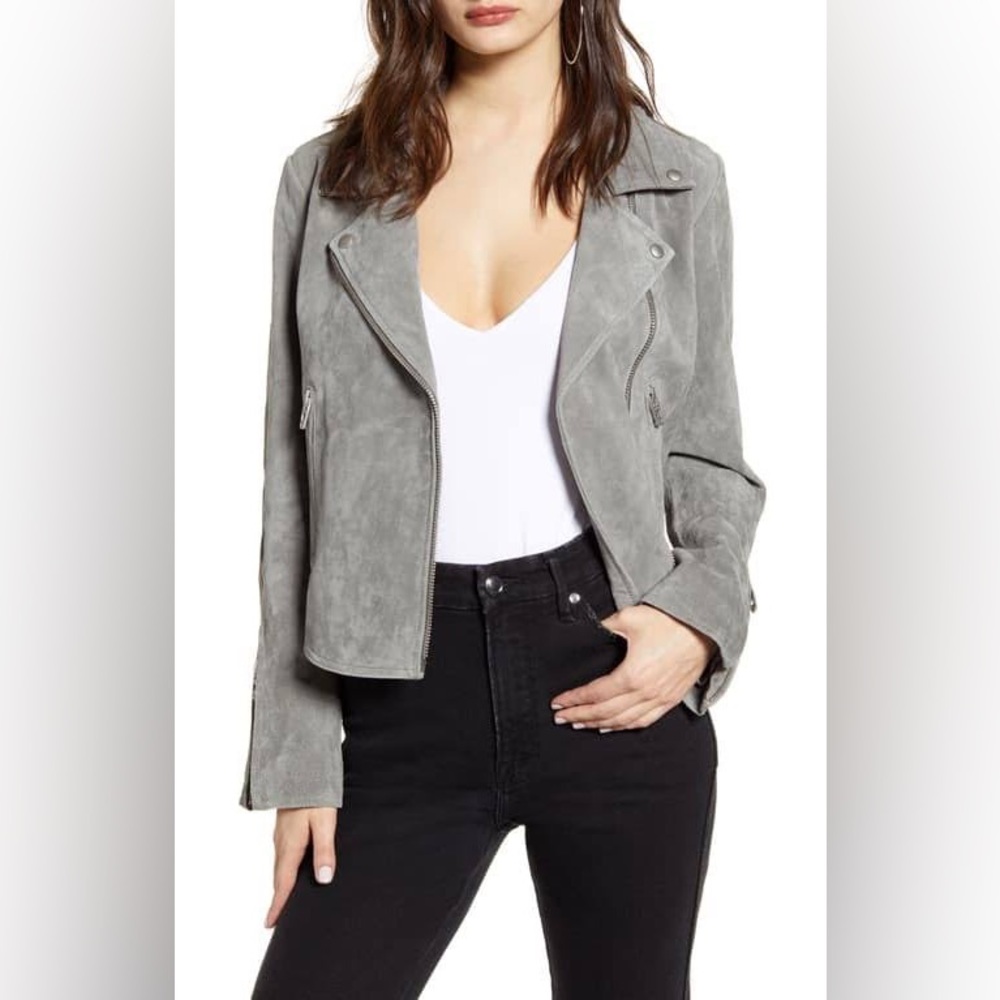 BlankNYC suede gray moto jacket- like new